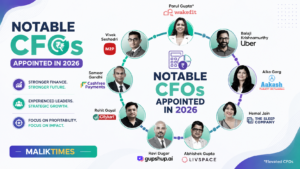 “Top CFO appointments in Indian startups during 2026 featuring executives from Wakefit, Uber, Livspace, Cashfree Payments, and Gupshup”