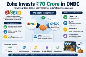 Zoho invests Rs 70 crore in ONDC to support MSMEs and strengthen India’s open digital commerce ecosystem infographic
