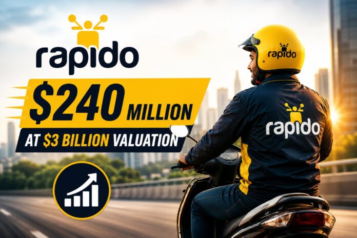 Rapido raises 240 million dollars Prosus funding round 3 billion valuation India ride hailing