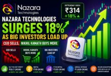 Nazara Technologies Surges 18% as Big Investors Load Up — CEO Sells, Nikhil Kamath Buys More Nazara Technologies share price surges 18 percent BSE bulk deal Nikhil Kamath Q4 FY26 results