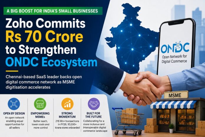 Zoho Corporation invests Rs 70 crore in ONDC to support MSME digital commerce in India